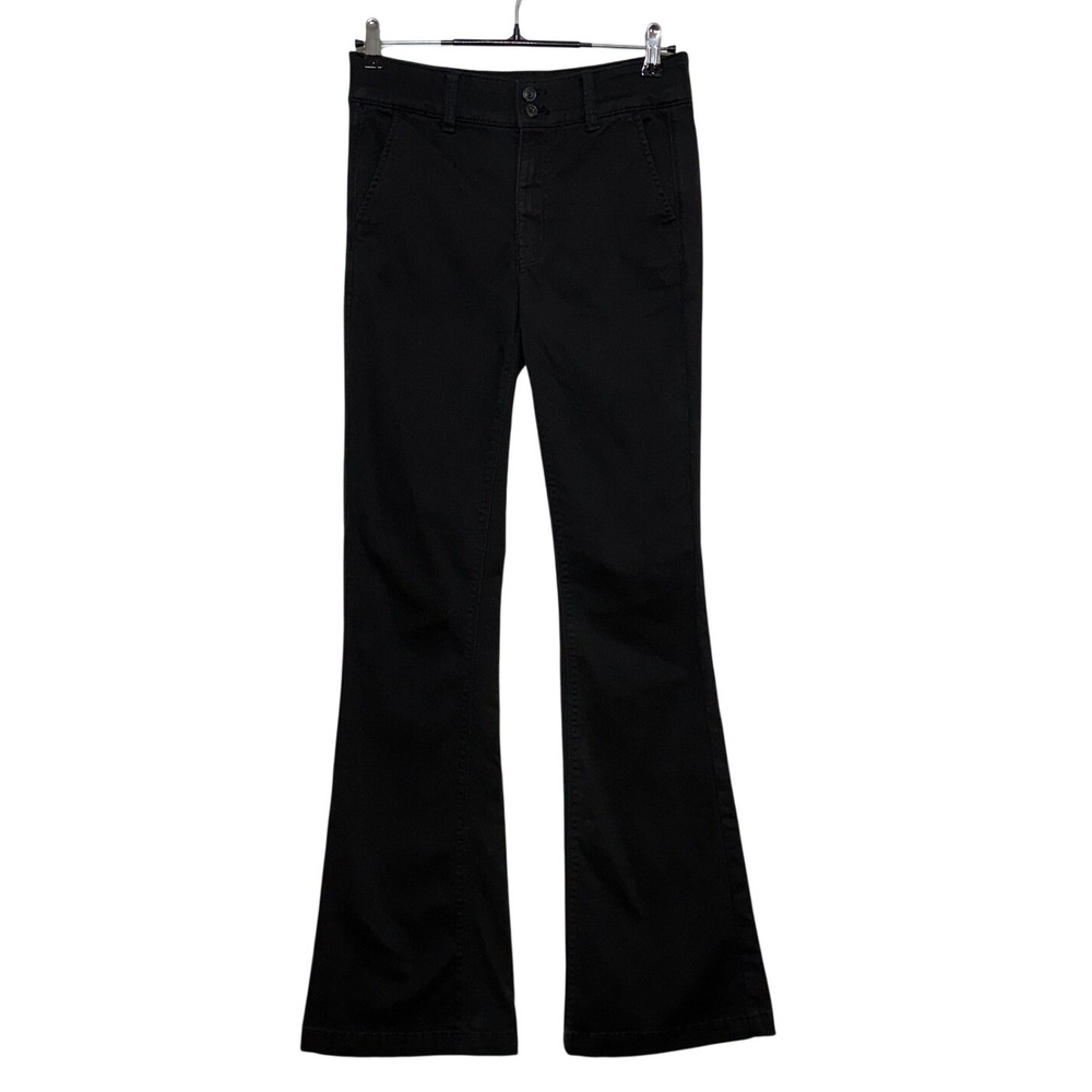 American Eagle Jeans Womens 6 X-Long 29X34 Black Artist Flare Super Stretch Goth